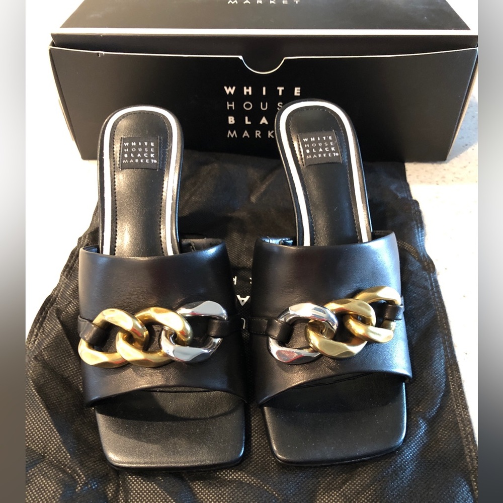 WHBM Chain Wedge Sandal, Size 6.5